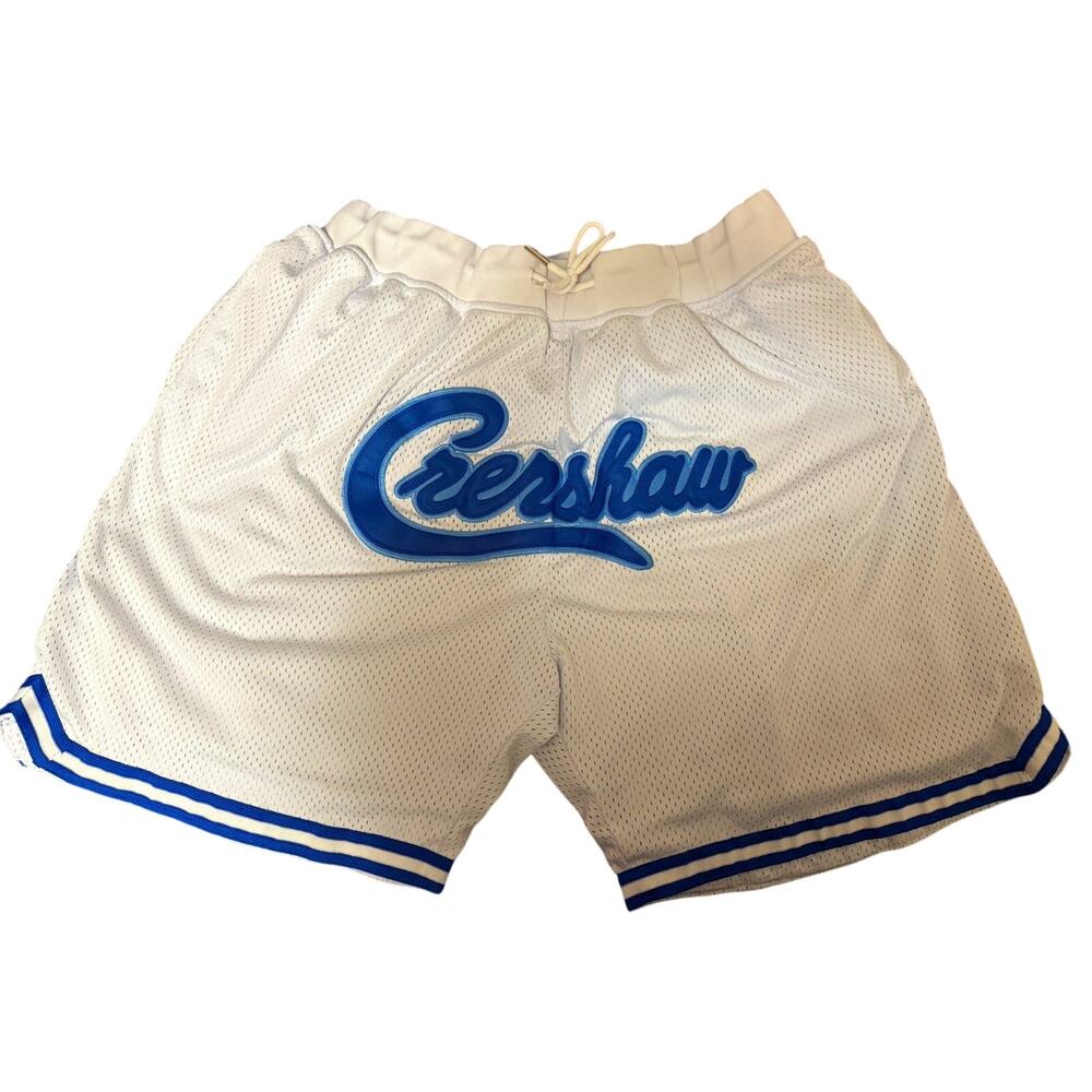 Lebron James Crenshaw Men’s Mesh Basketball Shorts White/Blue 3XL Big & Tall